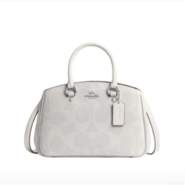 COACH蔻驰CARRYALL28微标Logo人造单 手提包小号白色