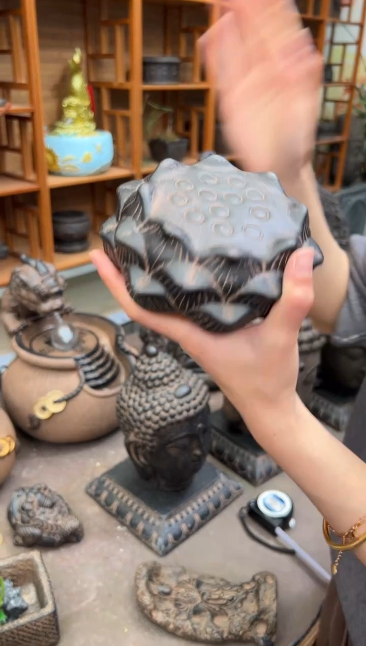 陶土【火山泥】莲蓬实心底座