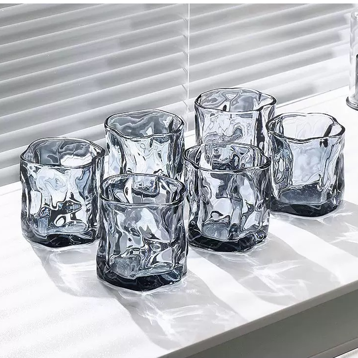 扭扭杯玻璃家用简约风啤酒杯洋酒杯水杯