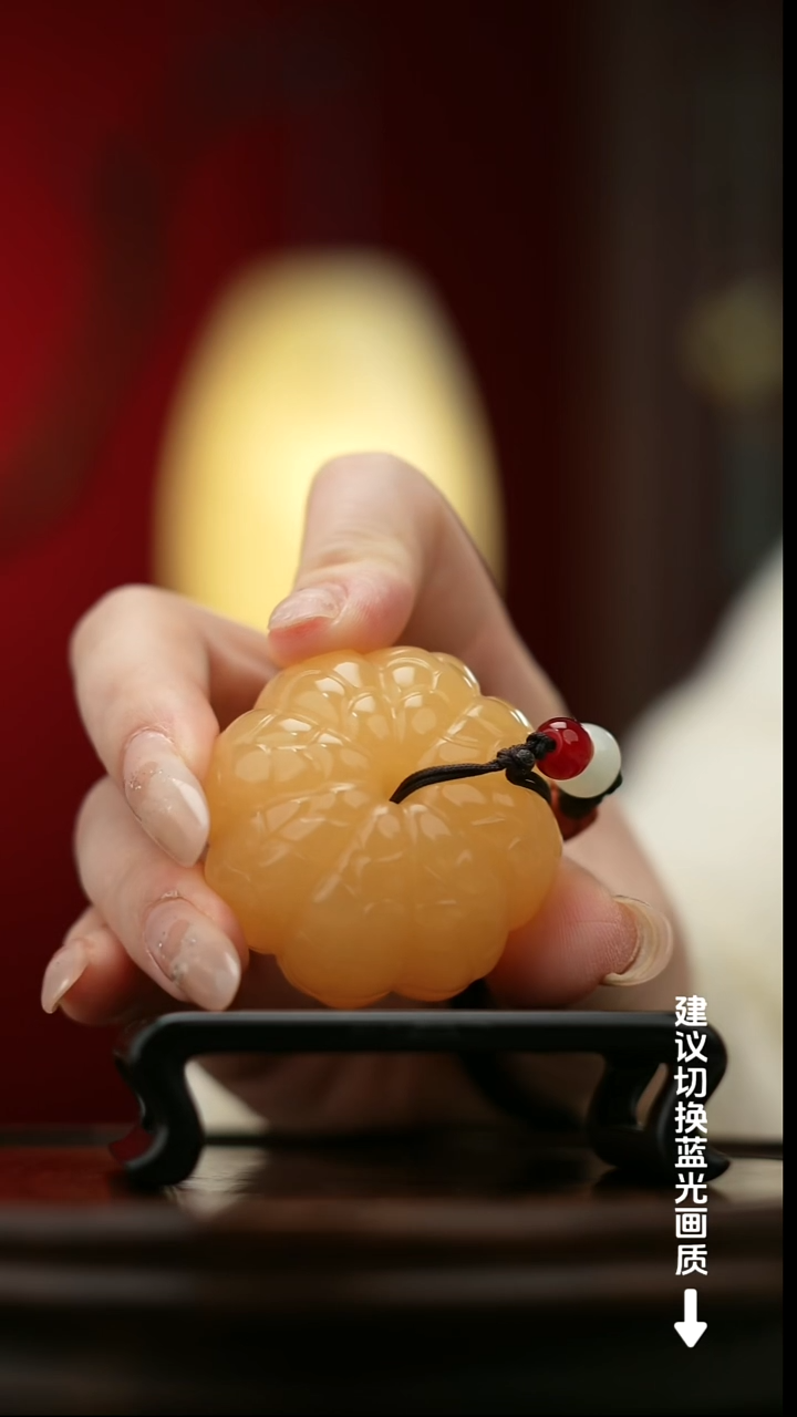 玉【砂糖桔】天然玉石手把件