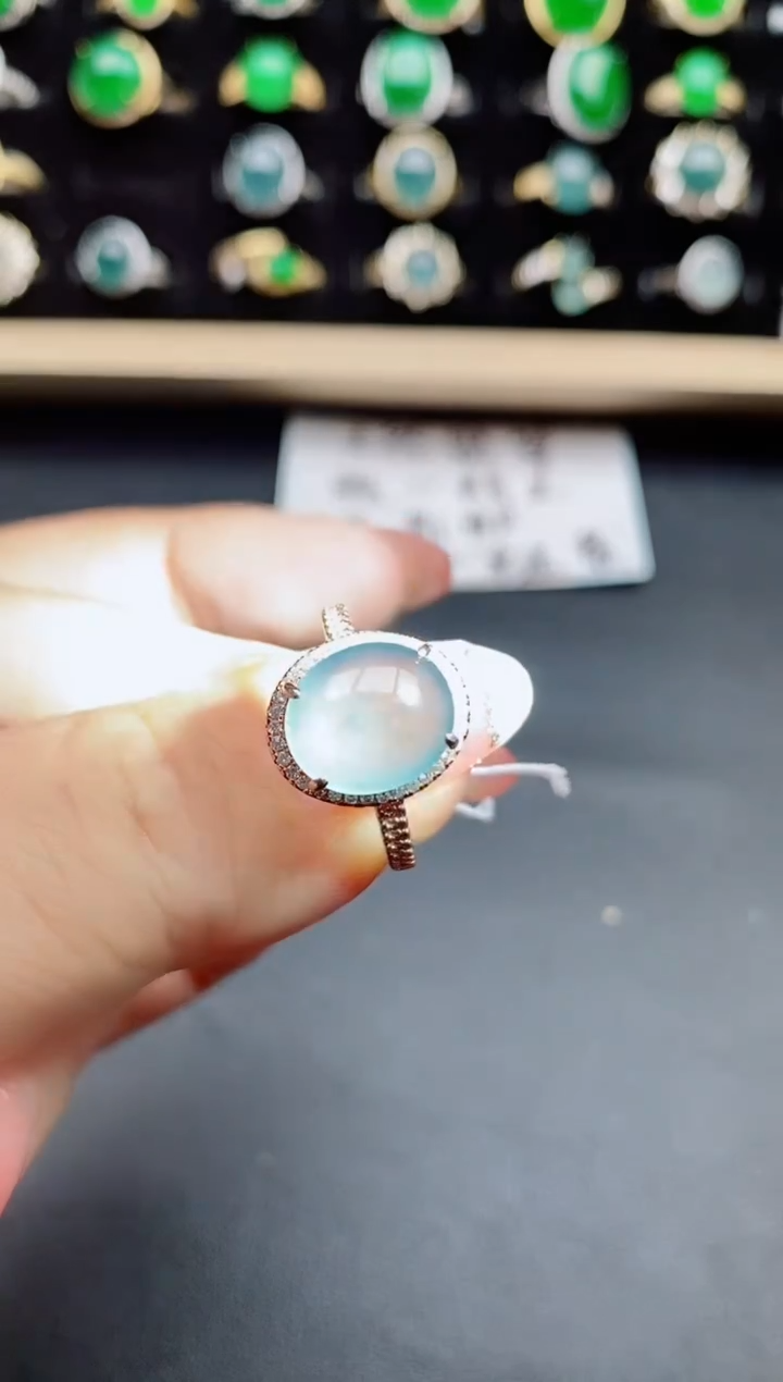 【闪购商品】翡翠戒指银S925镶嵌12121