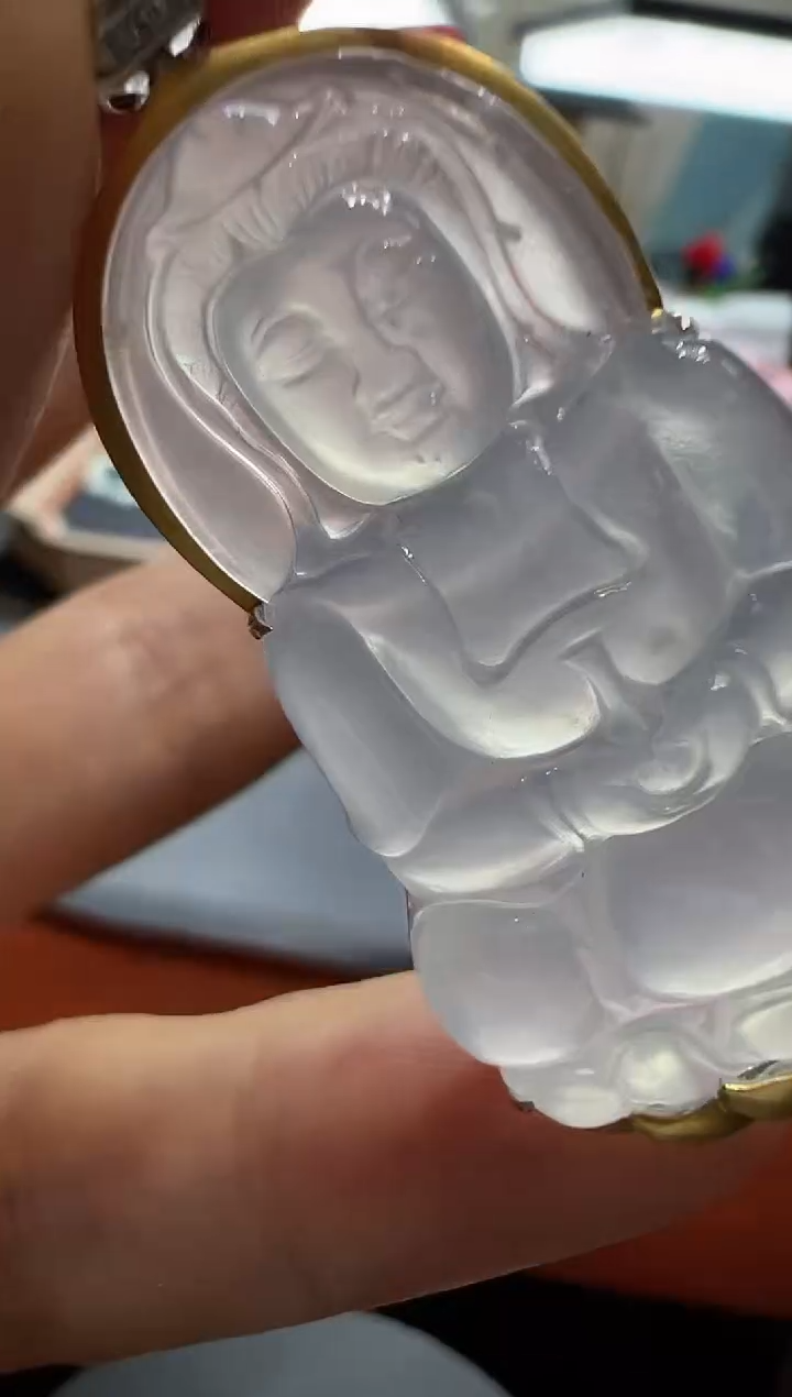 吊坠(不含链)18K金镶嵌翡翠勿拍