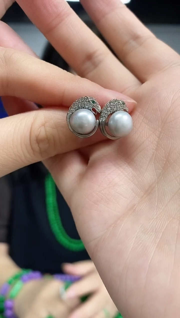 未镶嵌海水珍珠耳饰闪购链接 多样性发其一颜色微差