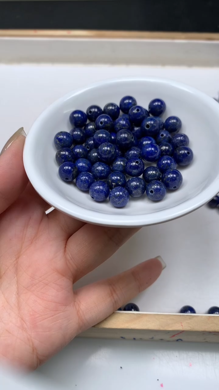 未镶嵌青金石散珠B715 青金石8mm10个8.8元