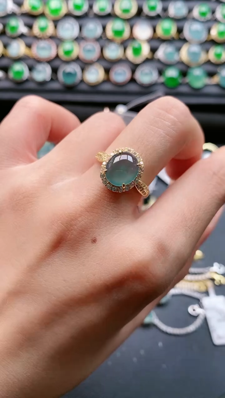 【闪购商品】翡翠戒指银S925镶嵌11111