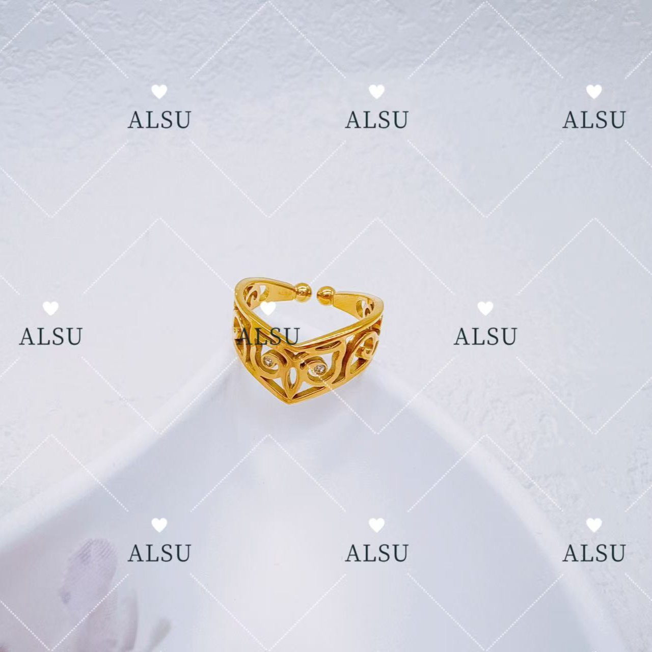 合金锆石戒指 ALSU原创经典民族风猫头鹰戒指轻奢时尚百搭气质