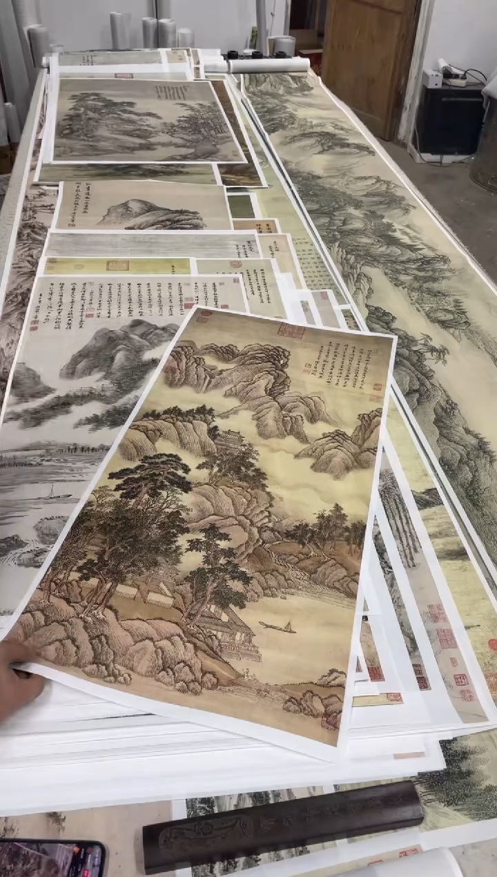 王翚 临许道宁 微喷复刻