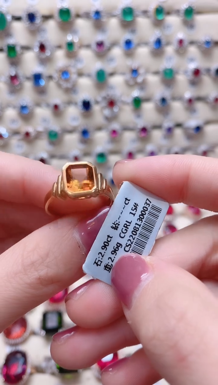 【闪购商品】碧玺18K金戒指18K金镶嵌1