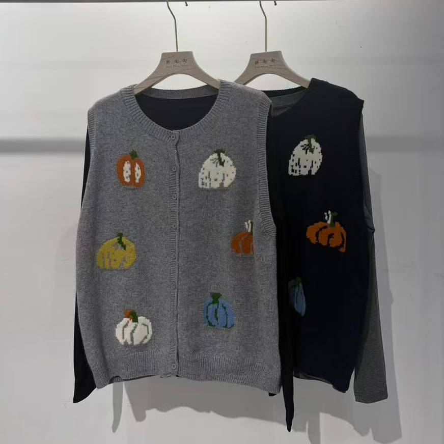 胖向向年款新款332（180斤以内穿）款身南瓜图马夹T恤两件套