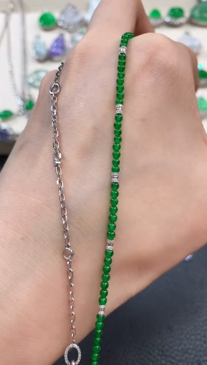 【闪购商品】翡翠项链18K金镶嵌m77不退换1