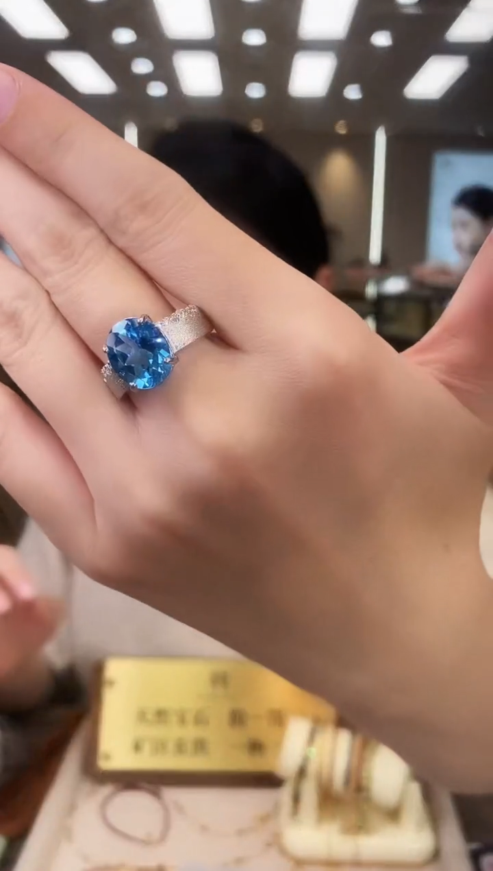 银S925镶嵌托帕石戒指09