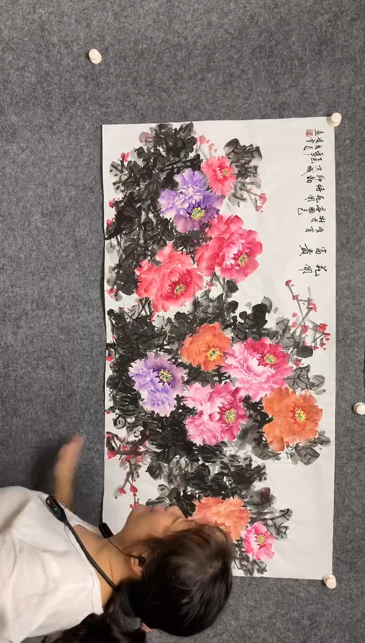 横款凌雪老师精品花开富贵尺寸136*68