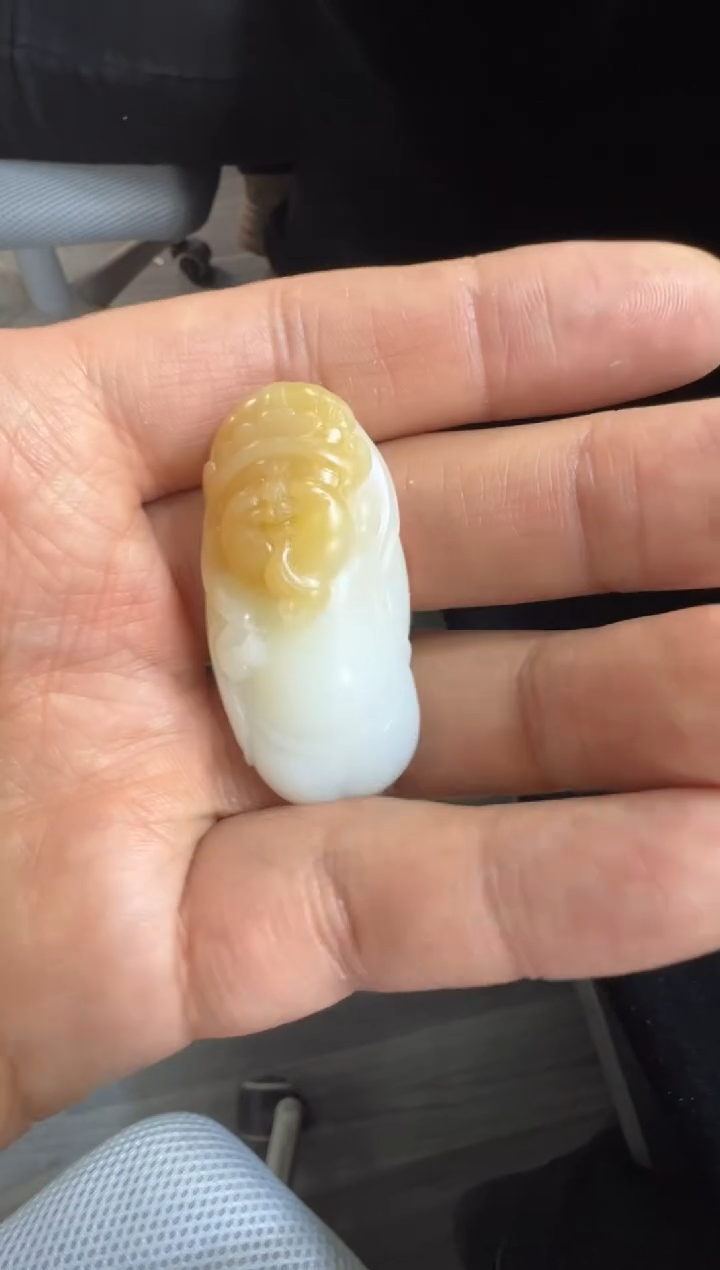 吊坠(不含链)未镶嵌和田玉金山糖白挂件