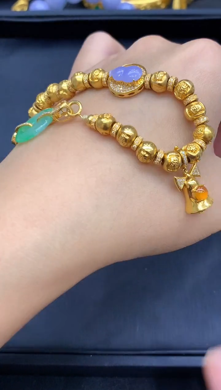 18K金镶嵌手链翡翠853-中国好珍宝