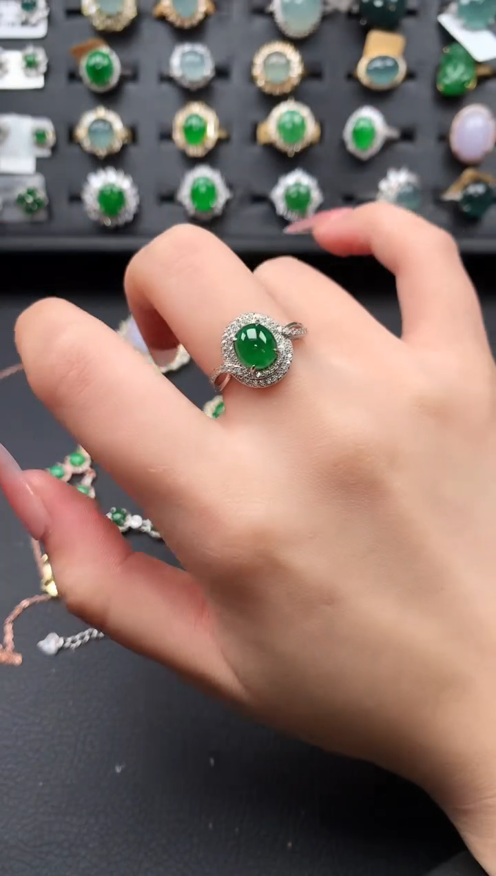 【闪购商品】翡翠戒指银S925镶嵌3213213