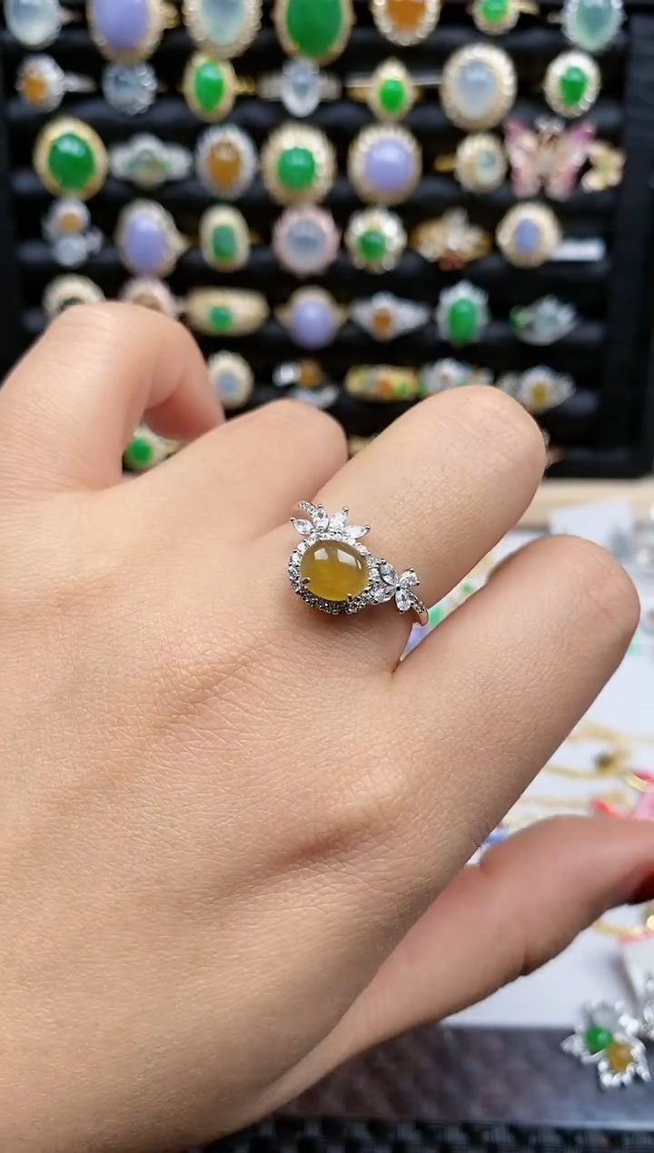 银S925镶嵌戒指翡翠24