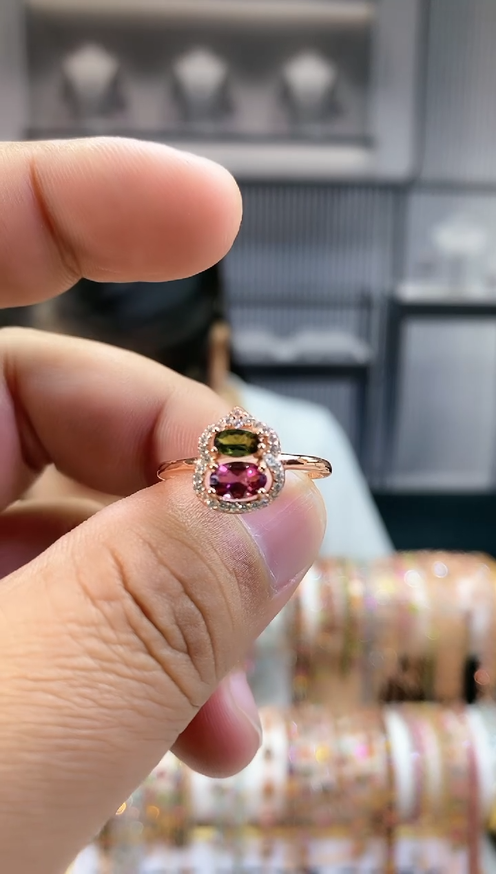 银S925镶嵌戒指碧玺354354354354