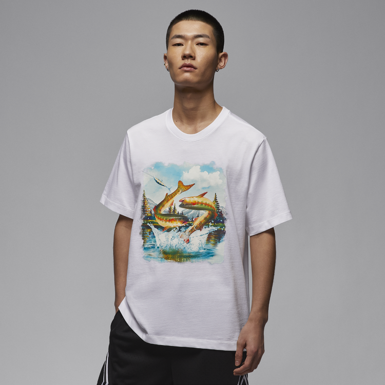 NIKE官方正品 AJ 男子夏季印花图案运动休闲短袖 HJ2408-100