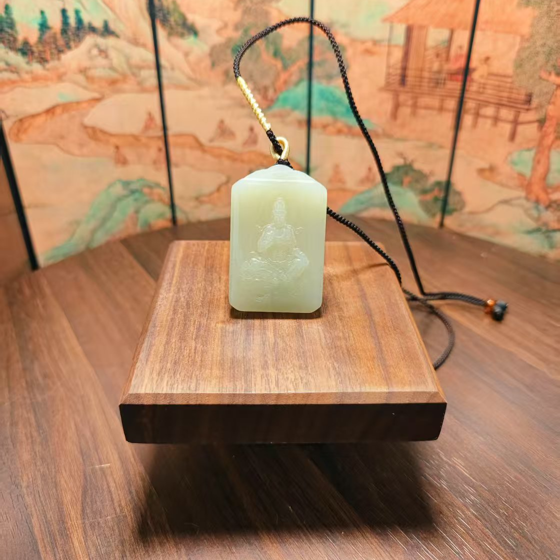 T和田玉观音吊坠3490