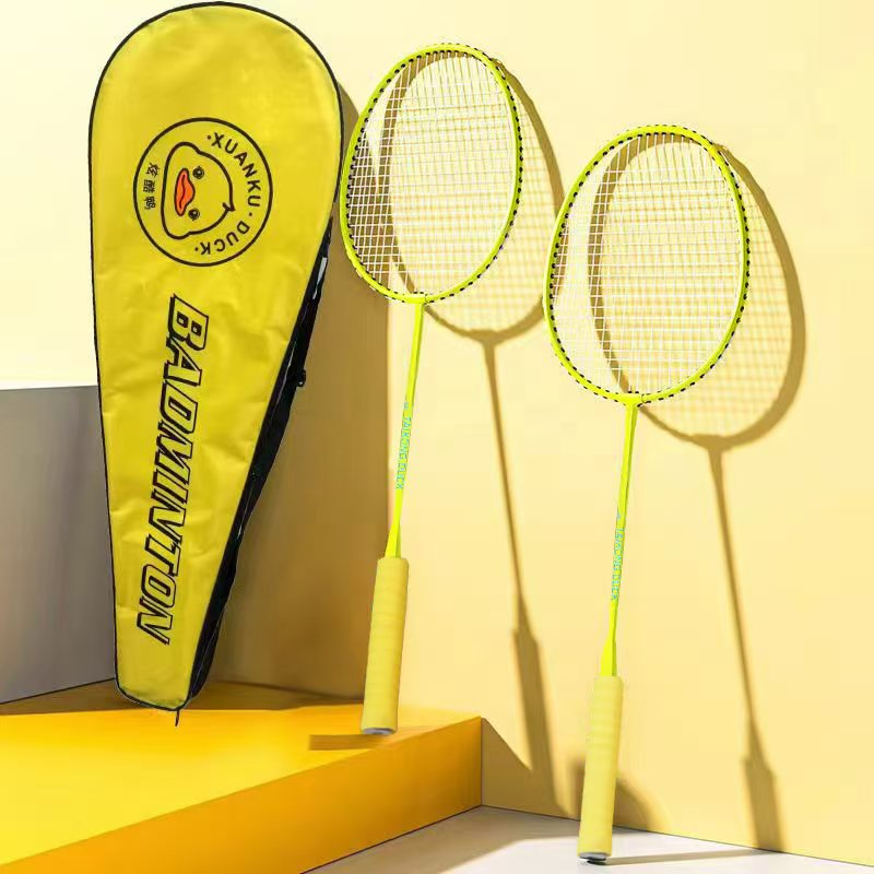 小黄鸭羽毛球拍学生文具套装（送三个尼龙球带背包）