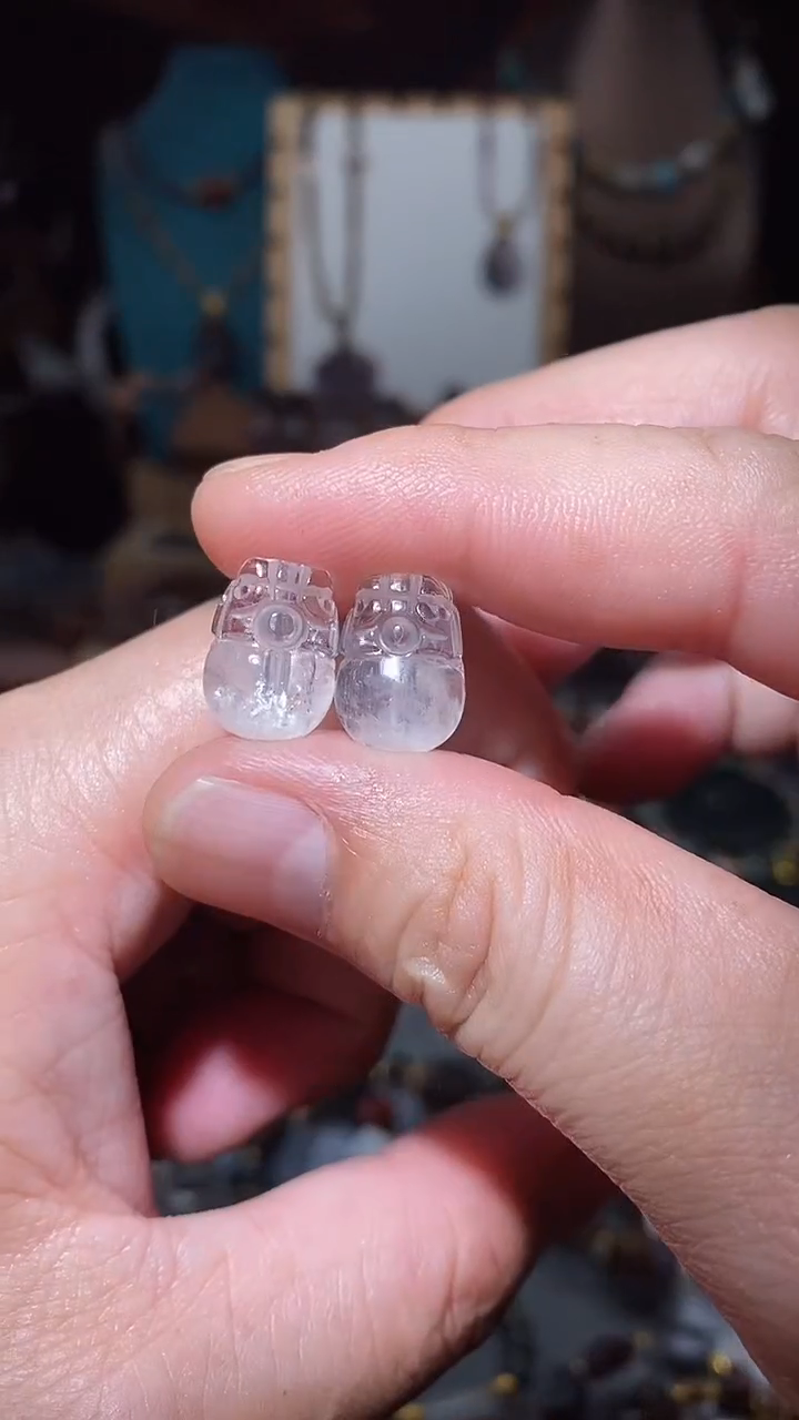 小号蓝针貔貅单颗未镶嵌水晶多样性发一个