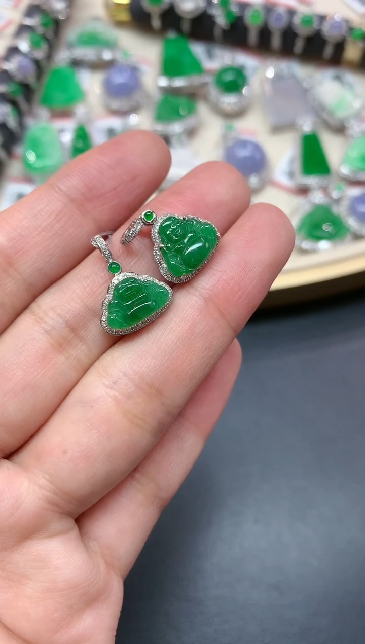 【闪购商品】翡翠吊坠(不含链)18K金镶嵌A361多样性发其一|2980