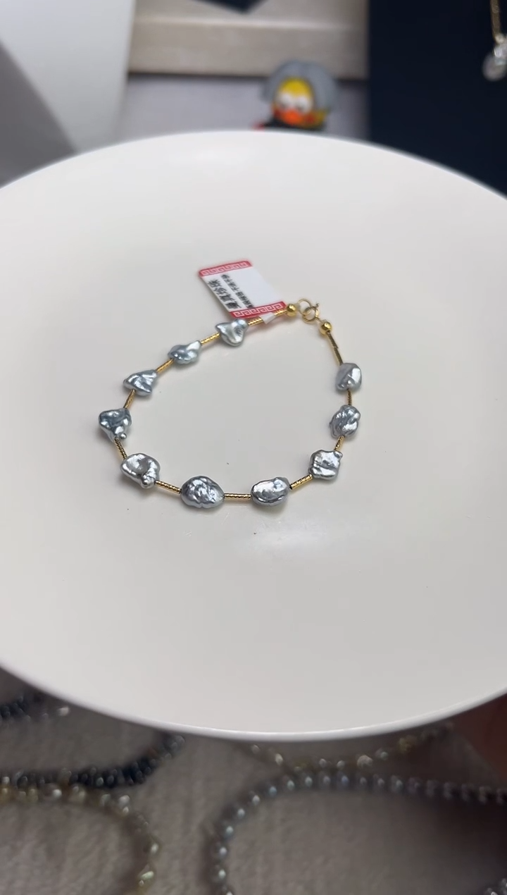 18K金镶嵌手绳海水珍珠珍珠