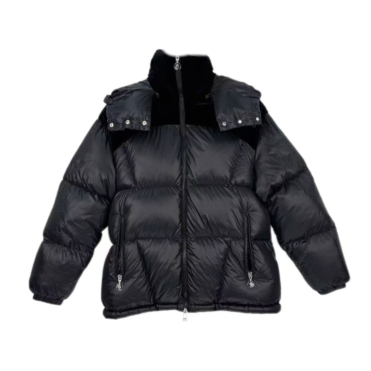未使用 MONCLER 汤/P245826113/黑色经典logo羽绒服 0码