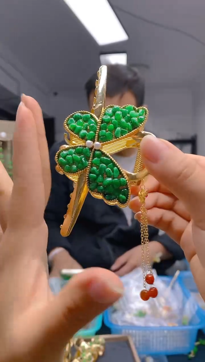 【闪购商品】翡翠耳饰合金0367翡翠发簪