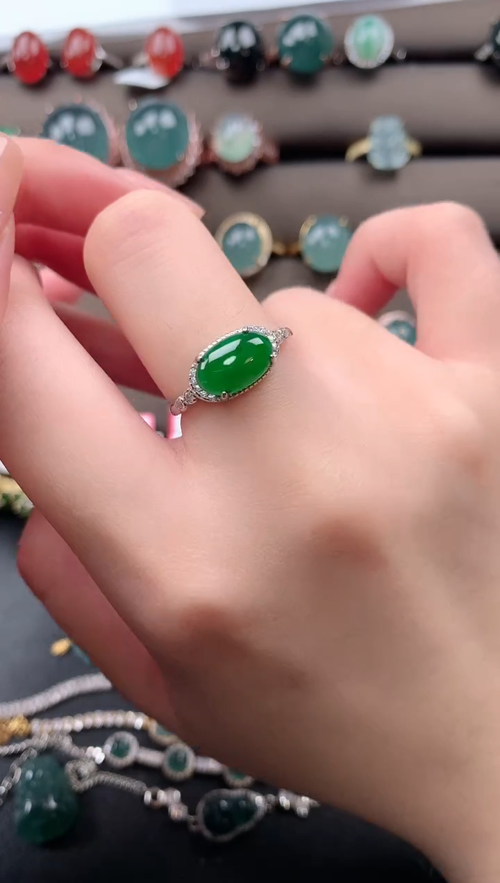 【闪购商品】翡翠戒指银S925镶嵌51241