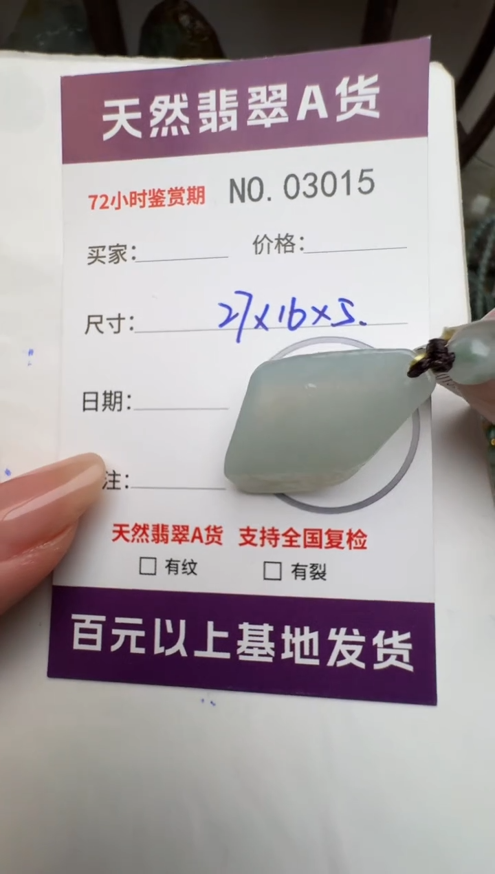 【闪购商品】翡翠颈饰未镶嵌原石3015