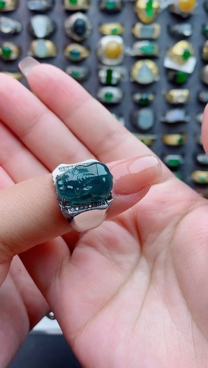 未镶嵌戒指翡翠天然翡翠男戒