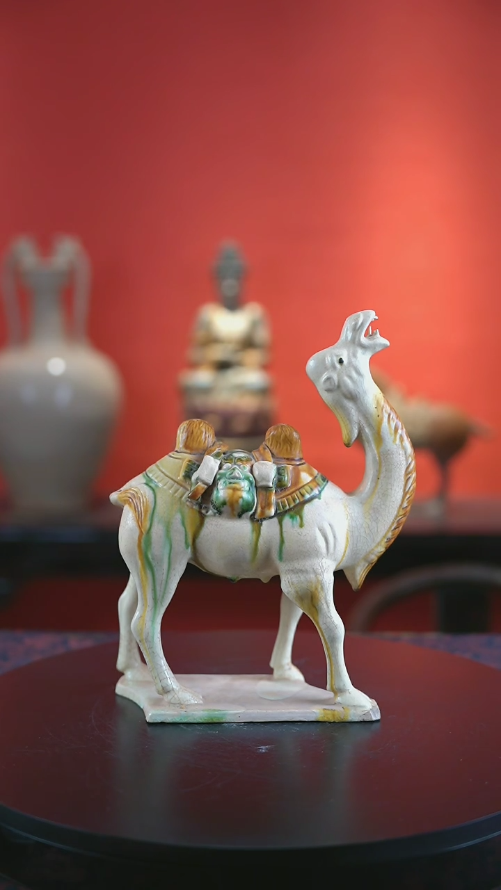 【闪购商品】陶瓷唐三彩载丝驼1件