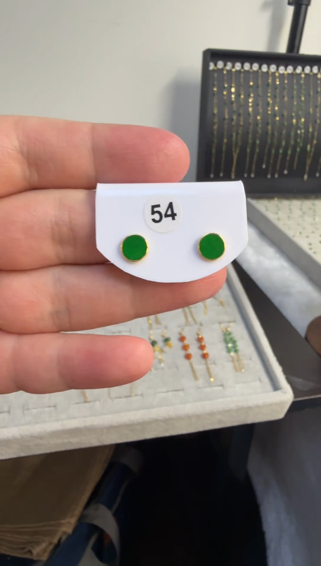 18K金镶嵌翡翠耳饰缅甸天然翡翠a货