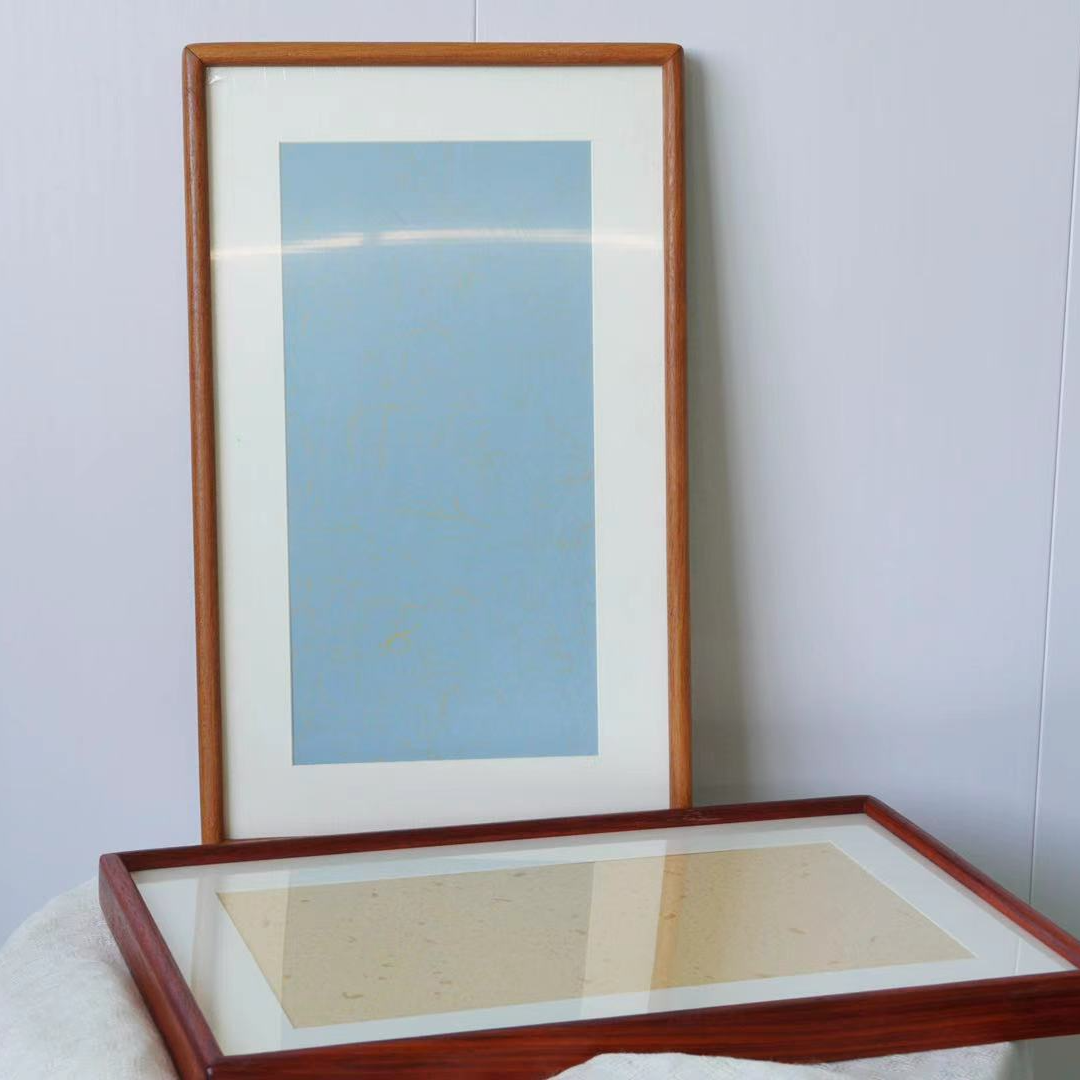 50*30新品实木榫卯画框挂壁摆台新中式