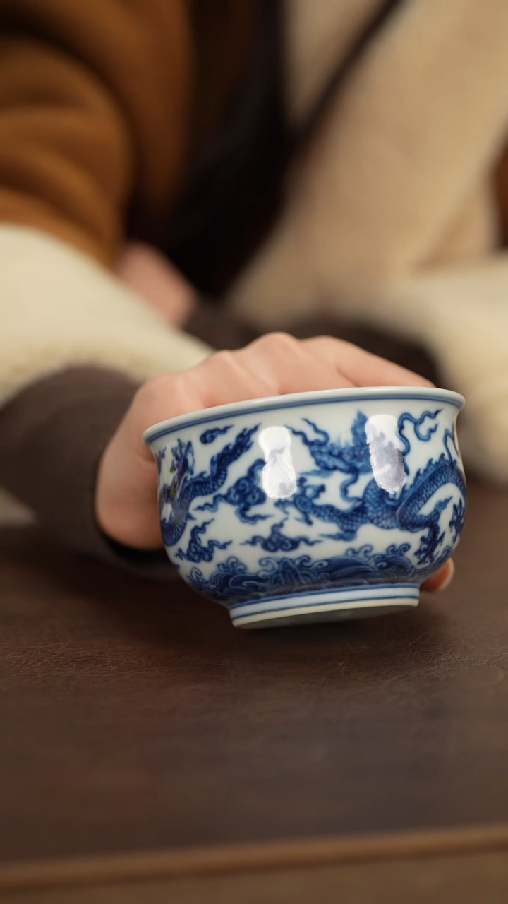 【闪购商品】博瑞堂青花龙纹炉石杯