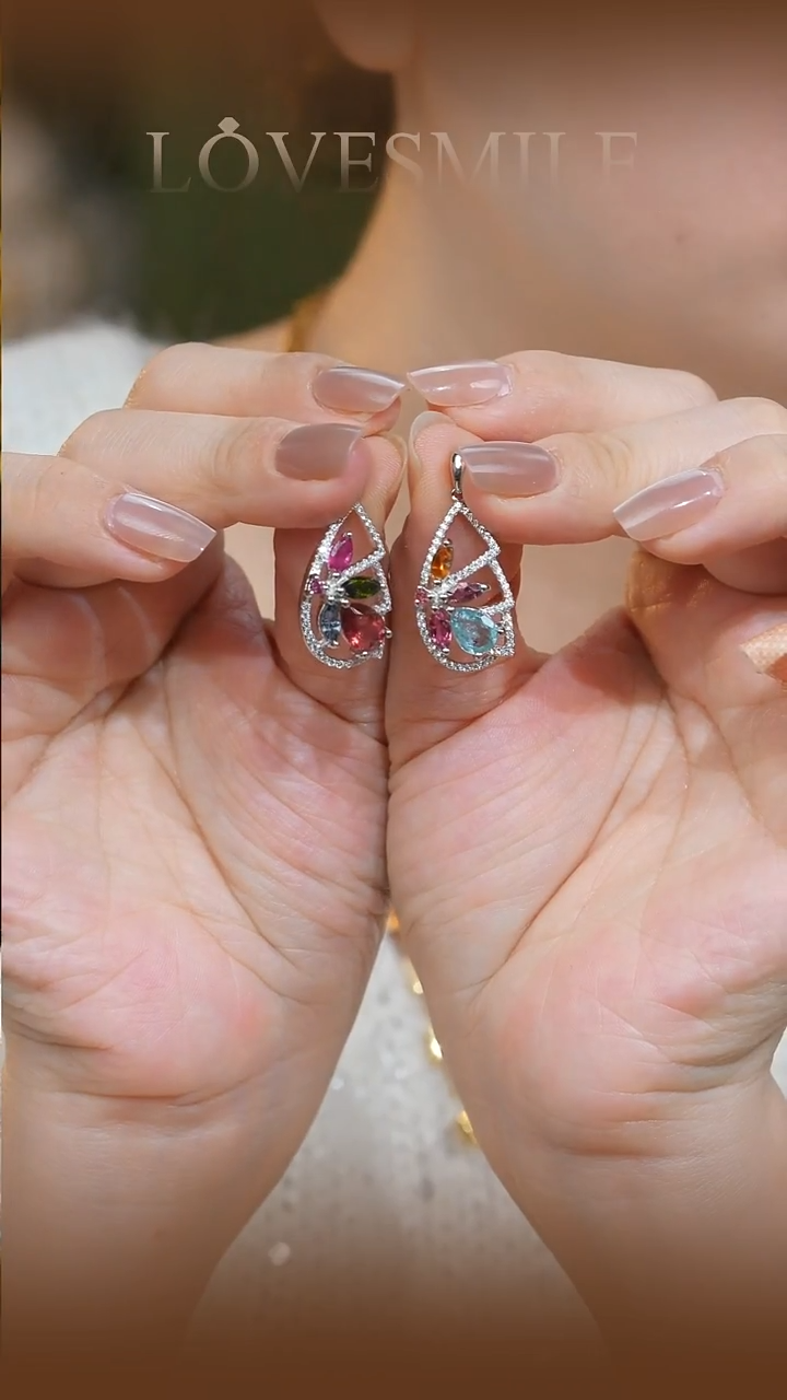 银S925镶嵌吊坠碧玺018多样性发货一件