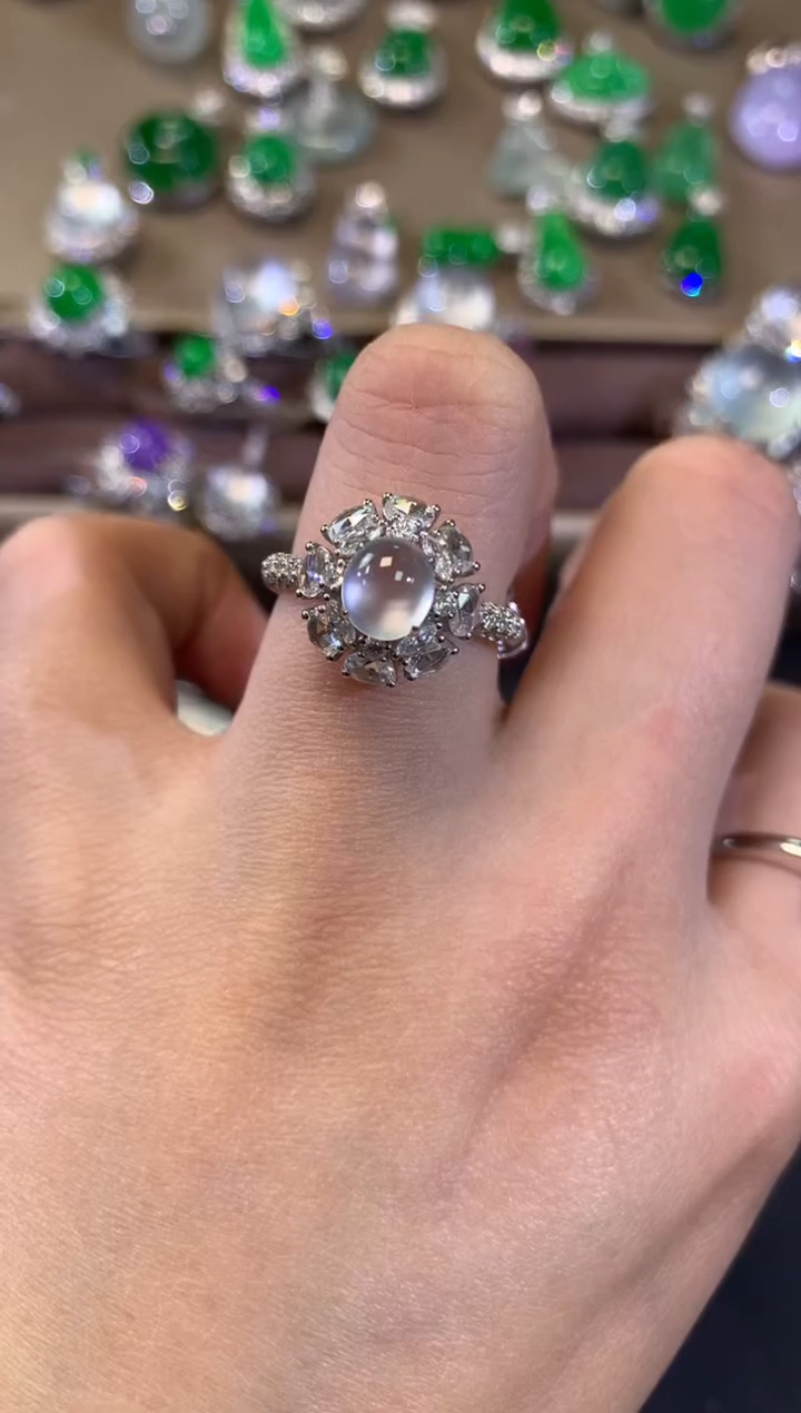 【闪购商品】翡翠戒指18K金镶嵌A360|16800