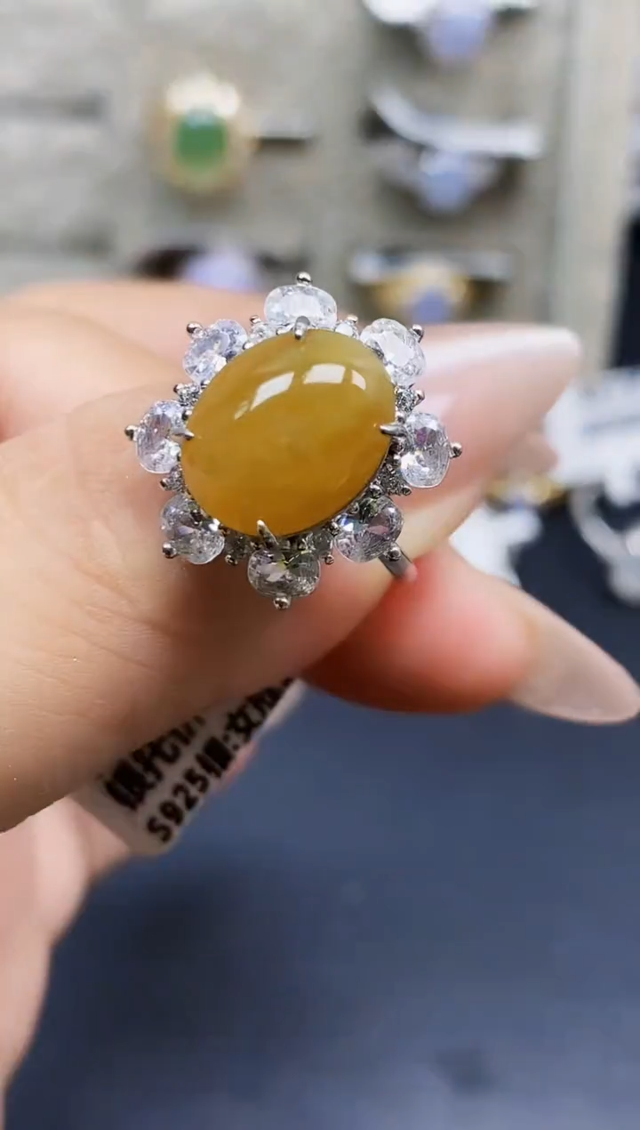 银S925镶嵌戒指翡翠2101