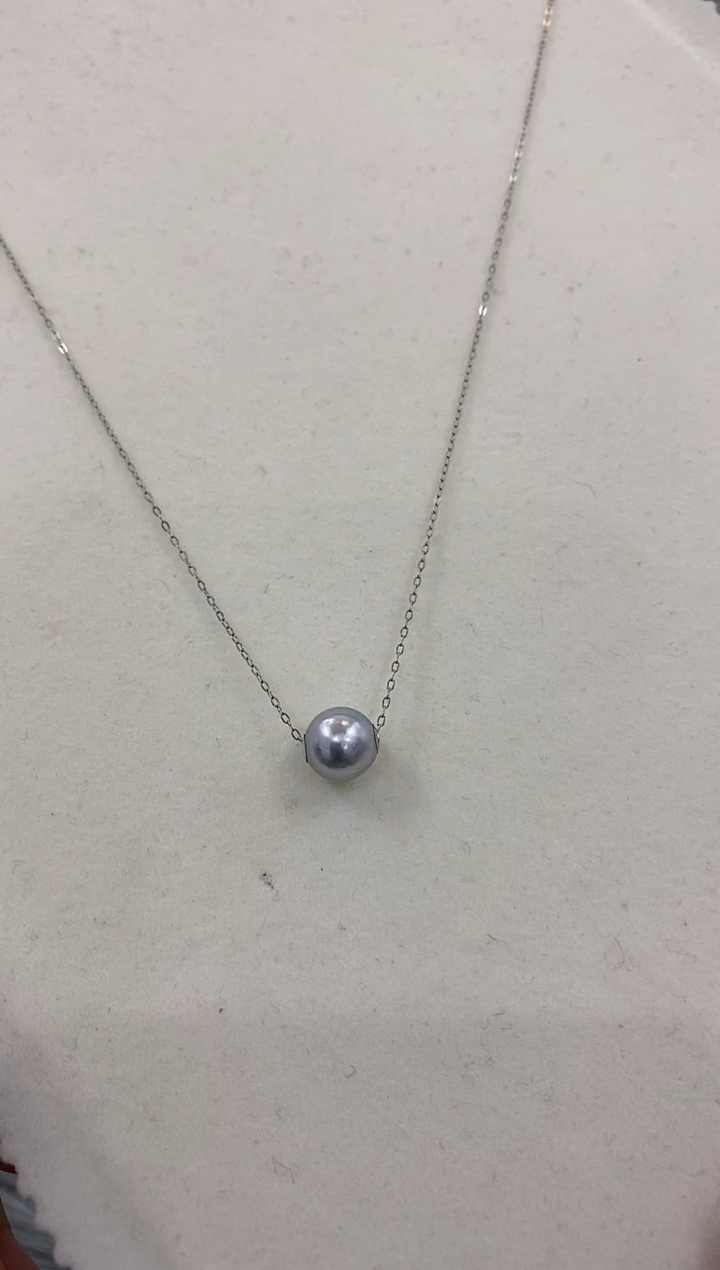 【闪购商品】海水珍珠hb银S925镶嵌珍珠吊坠赠链@@p0363