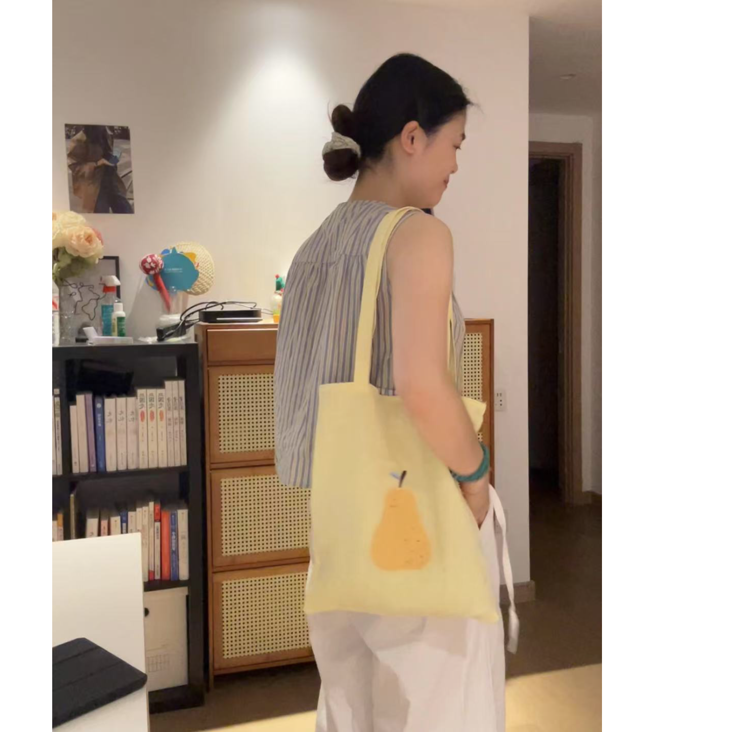 一颗梨 日韩chic休闲帆布包百搭学生