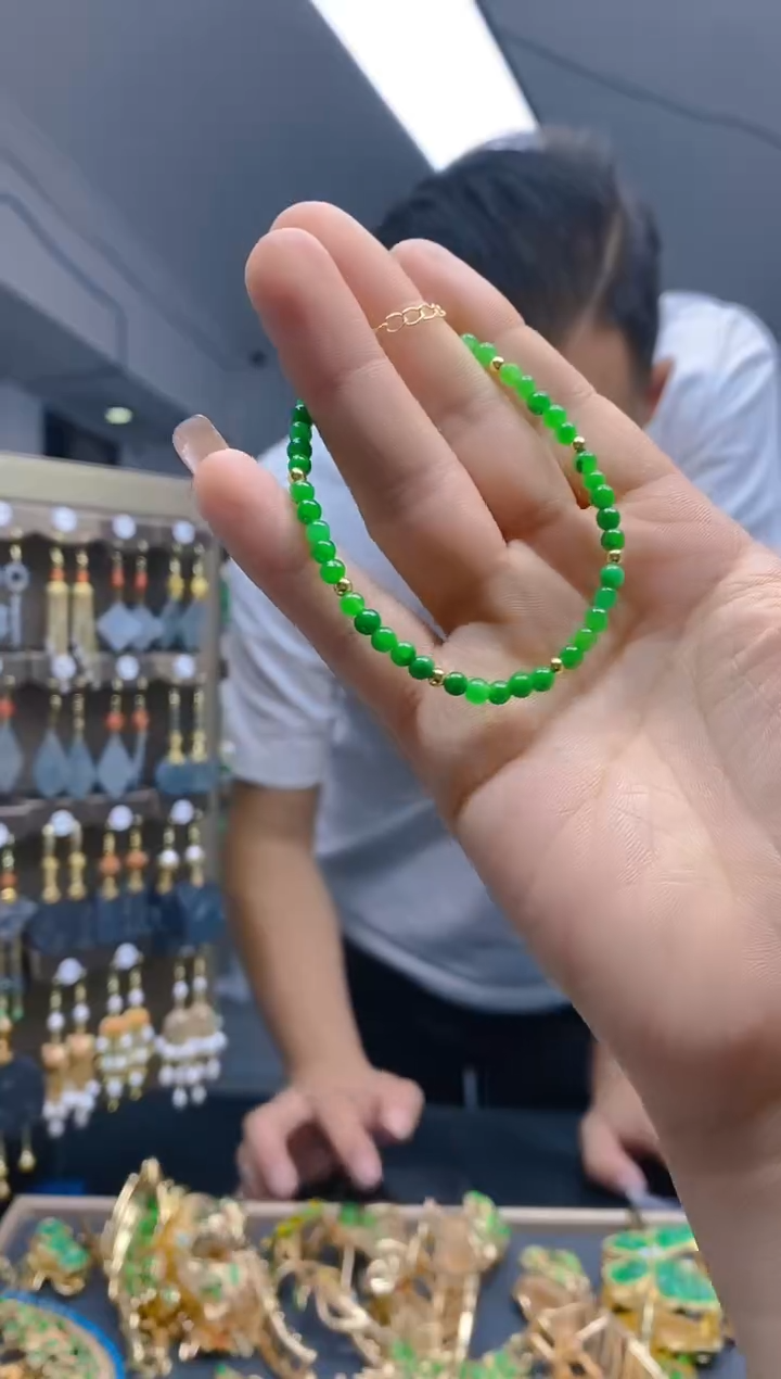 【闪购商品】翡翠耳饰合金459翡翠手链
