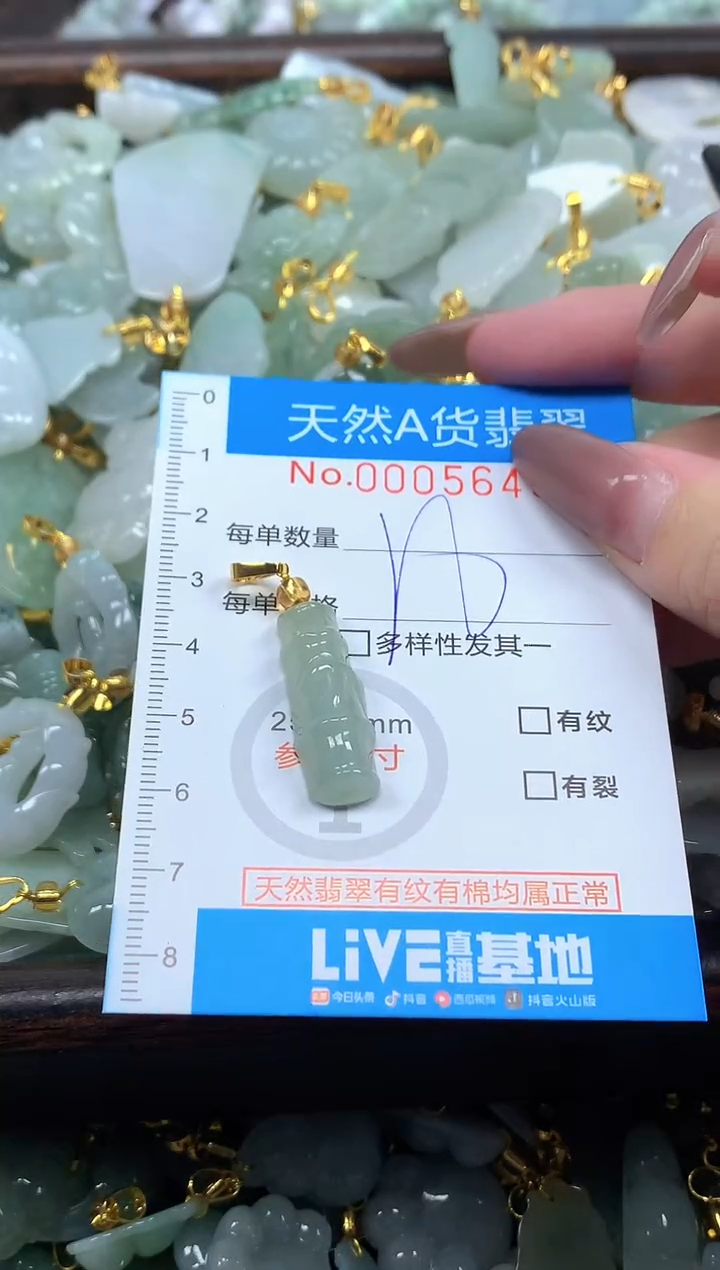 颈饰未镶嵌翡翠净货挂件-5649