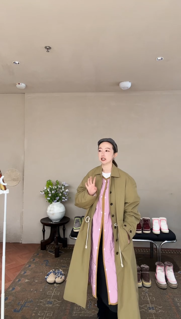 棉类混纺fafamoon二件式风衣