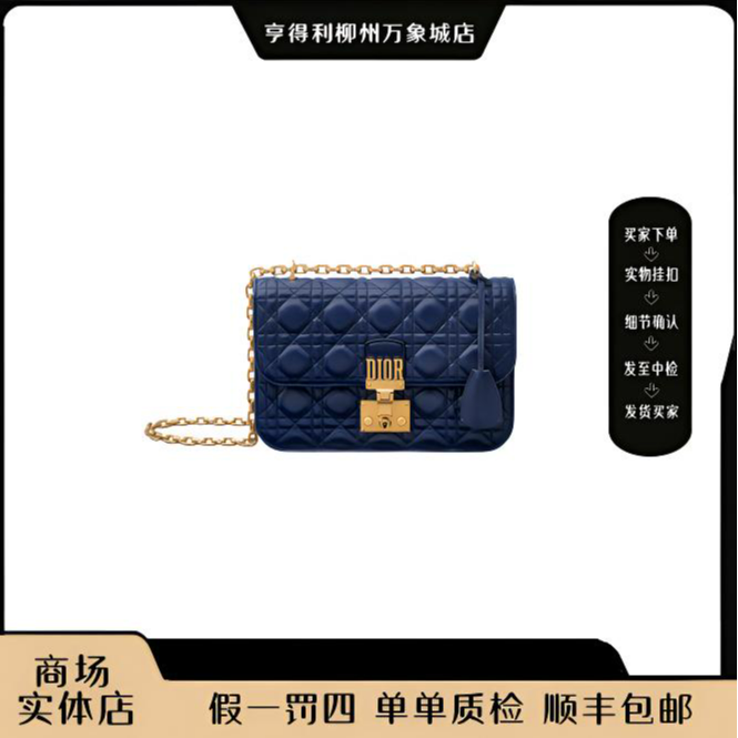 99新 DIOR/迪奥 【万象城全原正品】addict蓝金单肩包