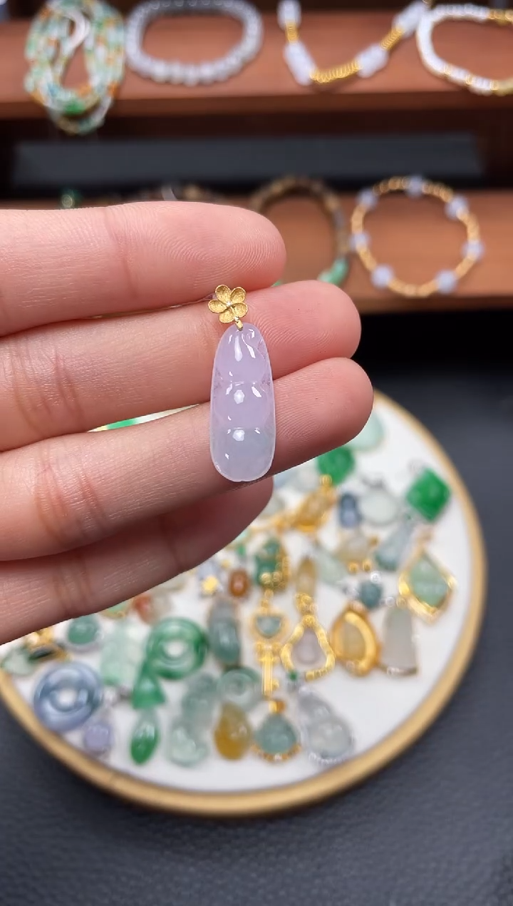 【闪购商品】翡翠吊坠(不含链)18K金镶嵌一个  JK168