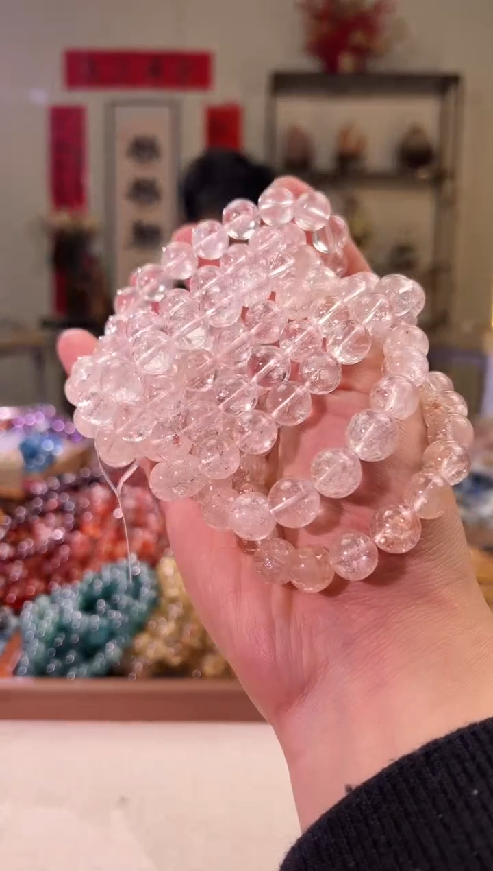 【闪购商品】水晶手串未镶嵌11+mm粉阿赛（多样性发其一）