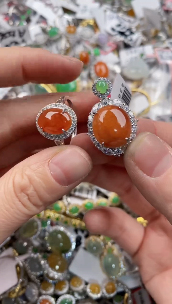 银S925镶嵌戒指翡翠12-12-12     3