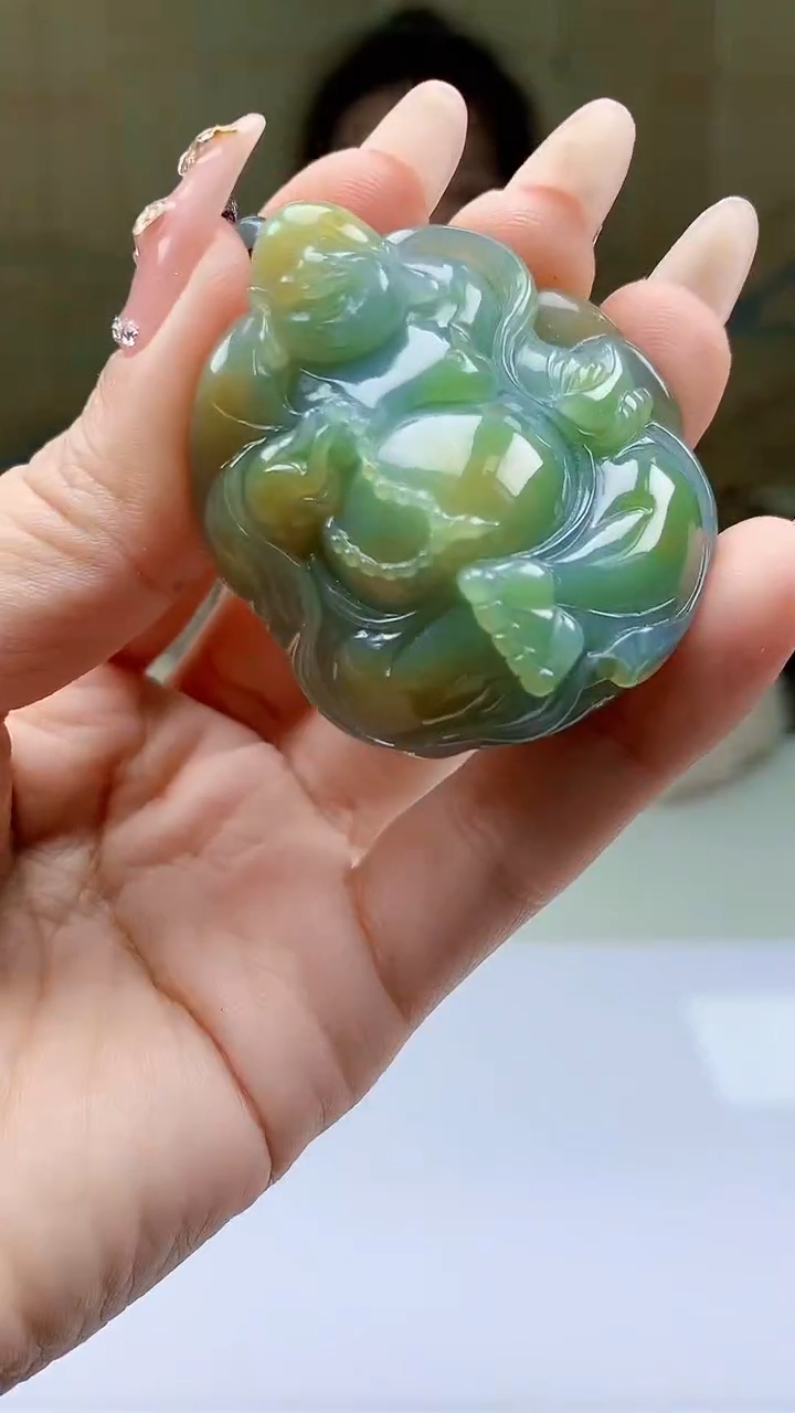 【闪购商品】定制翡翠未镶嵌4902ty-毛货挂件109