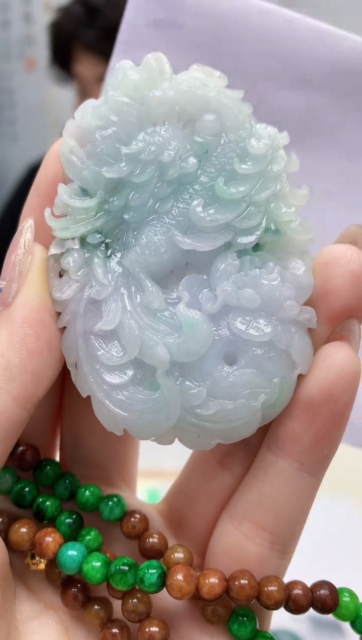 【闪购商品】定制翡翠未镶嵌5145jw-毛货挂件赠珠链71